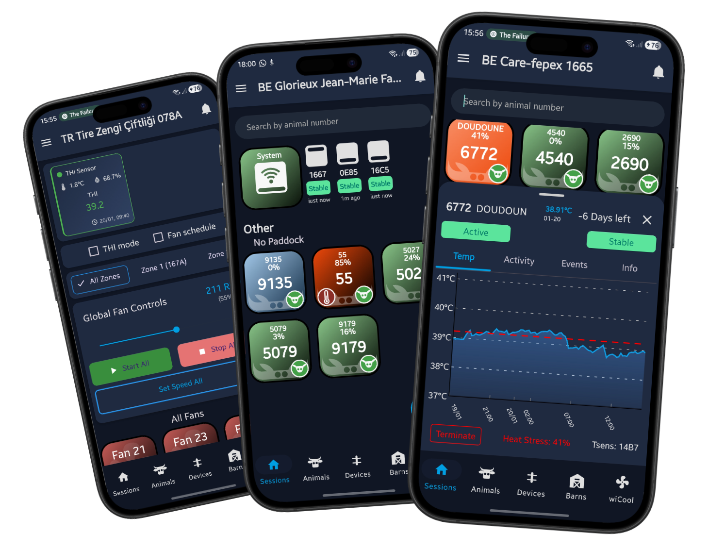 wiCow mobile app dashboard on a phone